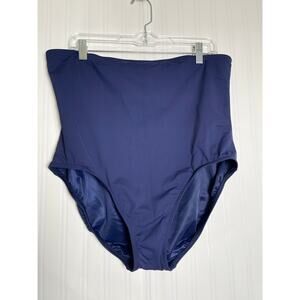 NWOT Land's End Women's High Waist Bikini Tankini Swimsuit Bottom Navy Blue 20W